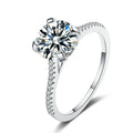 Factory Outlet Round Zircon 925 Silver Sterling CZ Stone Shine Bright Wedding Engagement Rings Silver Ring