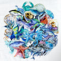 50PCS Waterproof Transparent marine life flying fish sea animals sticker