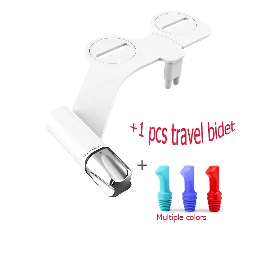2023 Bathroom Non Electric Cold Water Toilet Bidet Smart Bidet Attachment Floor Mounted Dual Retractable Nozzles Women's ABS