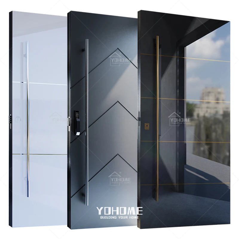 Canada Luxury Entry Doors for Houses Aluminium Pivot Door Hinge Heavy Duty Big Aluminum Door