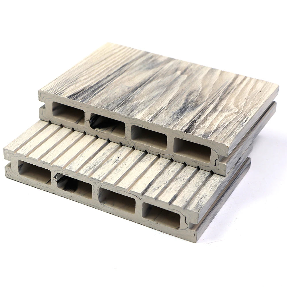 Hot Sale Eco-friendly Brushed 3D Embossed WPC Decking Mixed Color Outdoor Fireproof Composite Teak 18mm Waterproof Anti-Slip