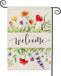 12x18 Inches Vertical Double Sided Watercolor Floral Welcome Spring Garden Flag