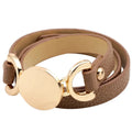 Wholesale Custom Laser Logo Women Fashion Jewelry Bangle Wrap Multilayer Pu Leather Bracelets for Ladies
