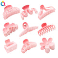 QIYUE Brand Matte Pink Plastic Hair Claw Clip for Women and Girls Comfortable and Stylish Hair Accessory