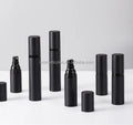 Luxury Custom Matt Black High Grade Airless Pump Bottle Set 15ML 30ML 50ML Skin Care Packaging PP Lotion Shampoo Screen Printing