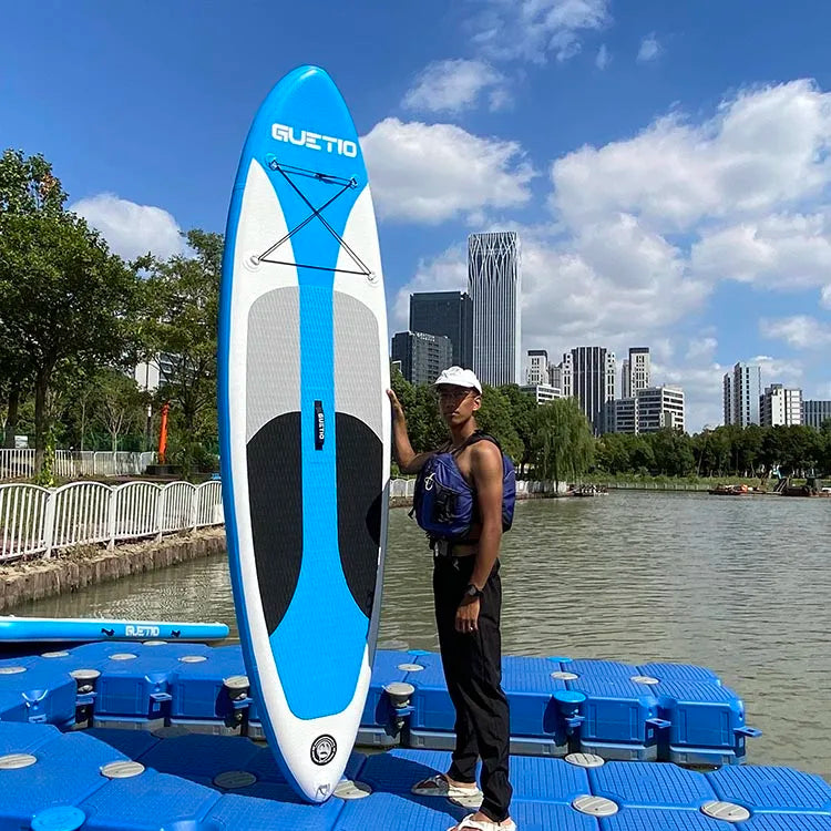 GUETIO Drop Shipping 10ft Paddle SUP EVA Paddle Board Inflatable ISUP Stand up Padleboard Paddlesurf Padle Board