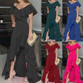 Cloth Factory Stock Fashion Falbala Irregular Dresses Lady Elegant 2022 Formal  Prom Party Evening Dress