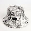 Hot-sale Fashion Designed Cartoon One Piece Black and White Bucket Hat