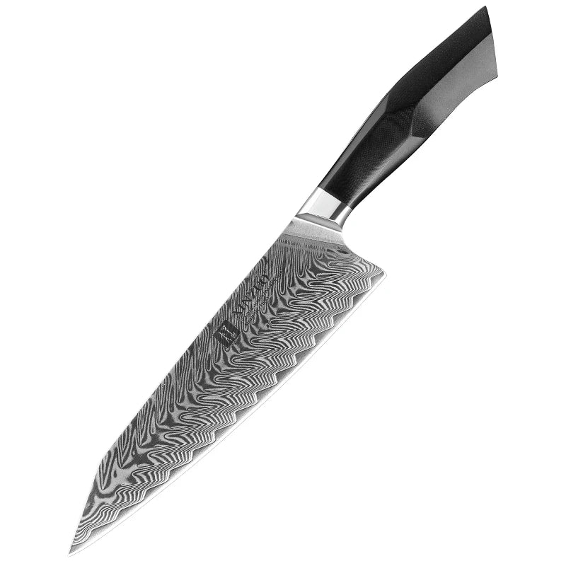 Professional 8 Inch Damascus Steel Chef Knife Premium G10 Handle Kitchen Knives Set
