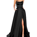 2026 European and American New Women's Long Skirt Small Tail Strap Solid Color Banquet Evening Dress