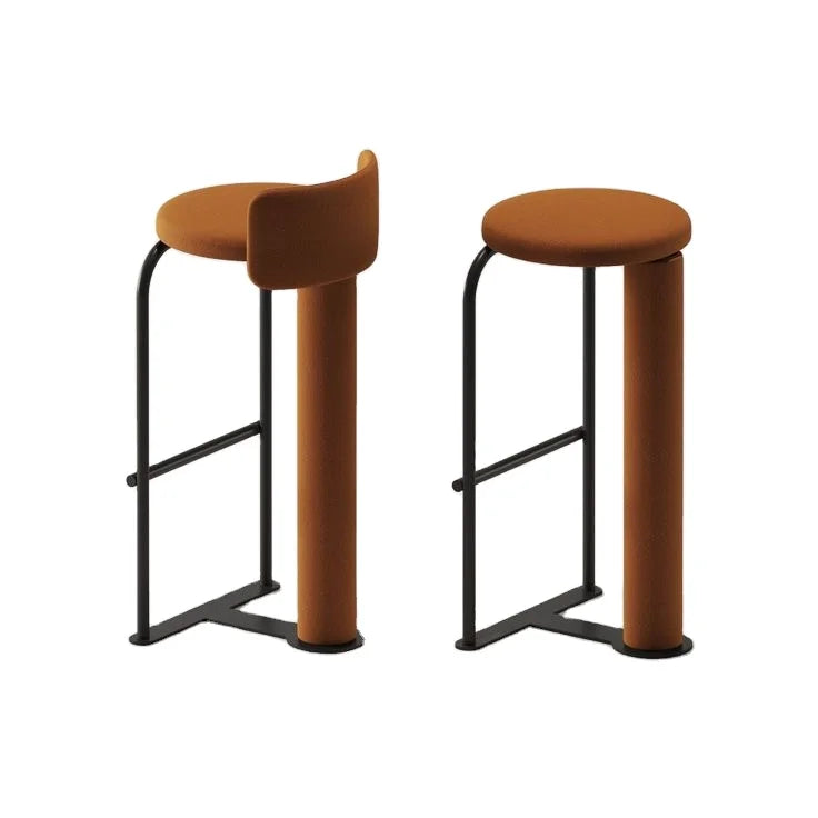 Italian Custom High-End Designer Home Bar Chair Light Luxury Metal Leather Velvet for Kitchen Dining Hotel Application