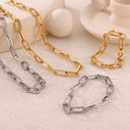 Light Luxury Ins Style Exaggerated Twisted Thick Chunky Necklace Bracelet Set Hip-hop Stainless Steel Gold Plated Jewelry Set