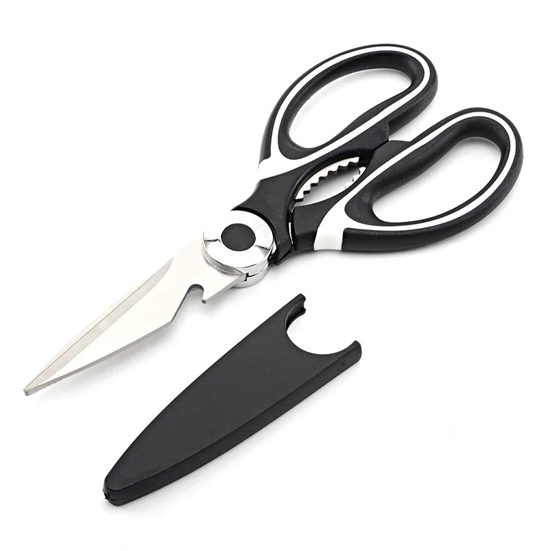 Top Ranking All-round Stainless Steel Kitchen Scissors Walnut Scissors Bottle Opener Scissors