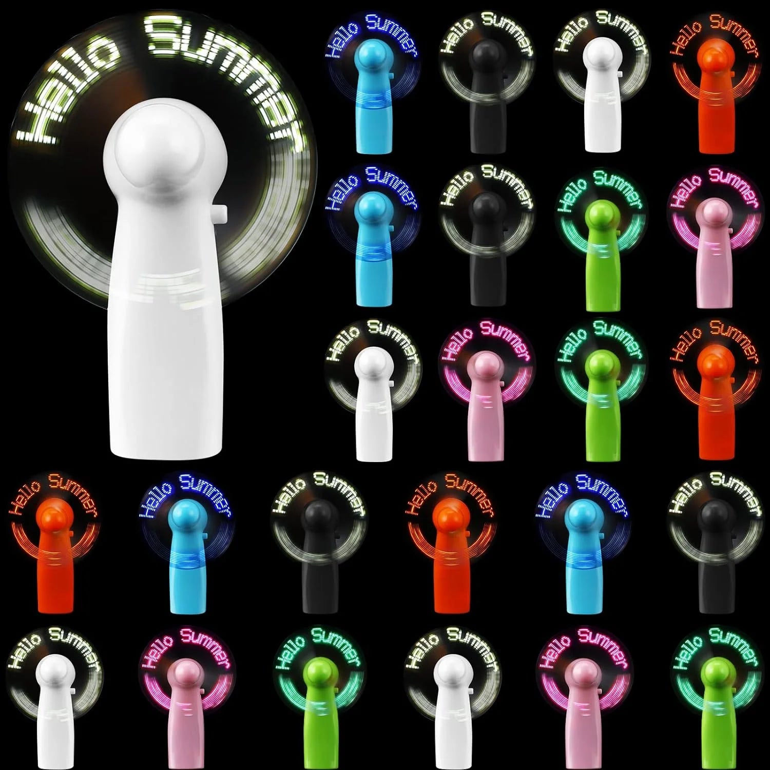 Party Favour Led Message Fan Summer Gifts Programmable Led Message Handheld Fan Led Custom Message Fan for Travel Office Outdoor