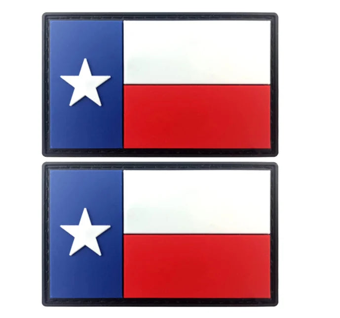 Customized Texas Flag Patch Tactical PVC Rubber Hook & Loop Fastener Patch