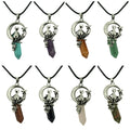 Wholesale Pendant Necklace Fashionable Various Hexagonal Crystal Gemstone with Alloy Star Moon Cat Necklace