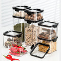 Transparent Plastic Kitchen Storage Box Rectangle/Square Food Container with Seal Different Capacities Cans