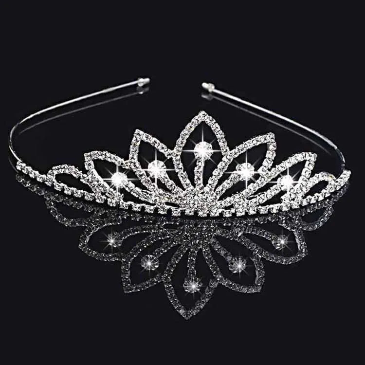 Kids Princess Tiaras With Pearl and Diamond Hair Accessories Girl Holiday Party Cheap Hair Jewelry