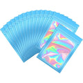 Small Business Custom Logo Jewelry Package with Resealable Zip Holographic Mylar Bags for Small Jewelries Container
