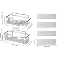 Shower Caddy and Soap Dish with Hooks Shower Organizer No Drilling Adhesive Wall Mounted Bathroom Shelf Rustproof  2 Pack