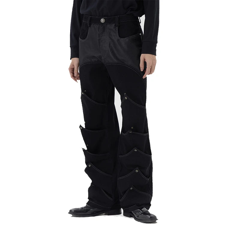 Pants Manufacturer Custom Heavyweight Deconstructed Loose Denim Straight Leg Pants High Street Men's Pants