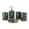 Wholesale Decorative Home Accessories Green Marble Effect Ceramic Natural Bathroom Set
