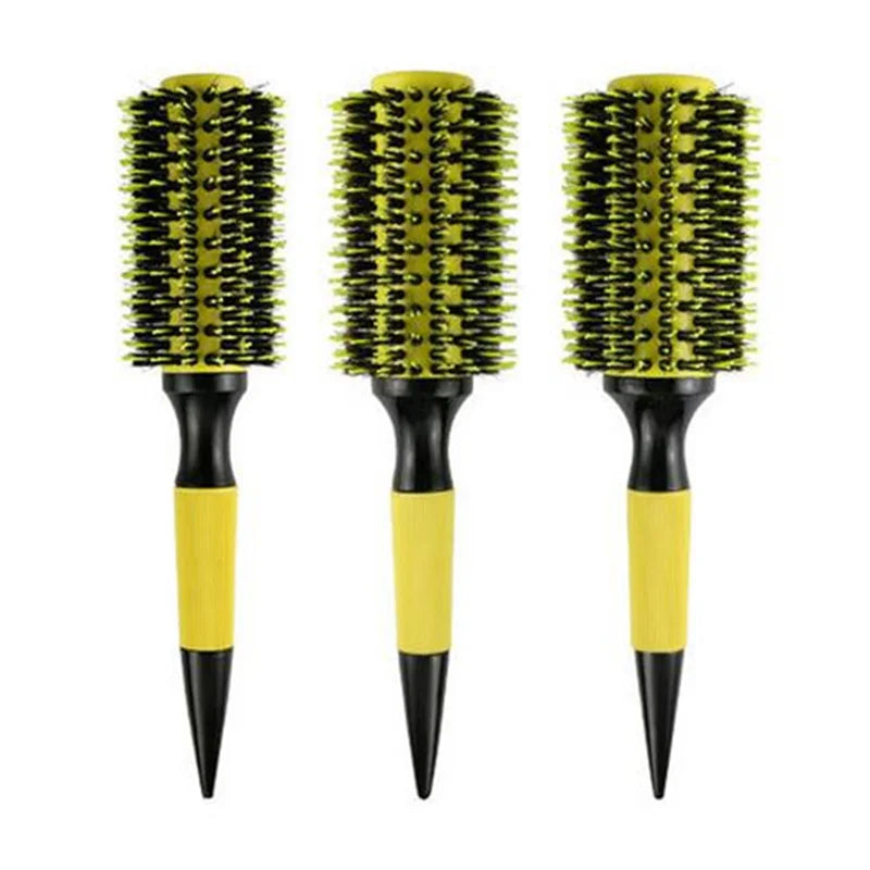 Professional Yellow Boar Bristle Wooden Hair Comb Brush Curler Laser Battery Powered Nylon Roller Salon Vent Heat Resistant Home