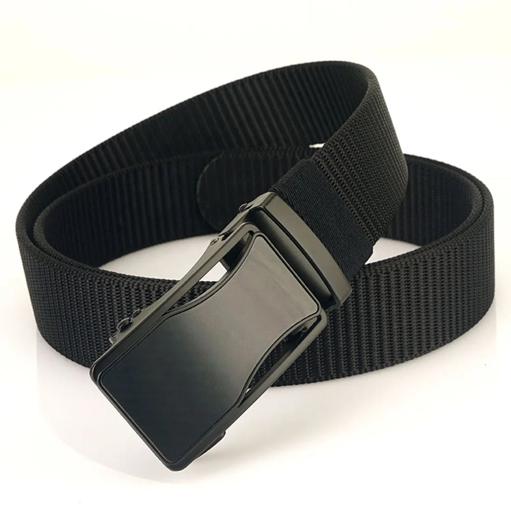 Wholesale TUSHI Automatic Casual Outdoor Nylon Sports Canvas Belts Durable Sliding Ratchet Business Buckle Men's Metal Alloy