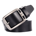 Men's Retro Business Wide Cowhide Leather Belt Pin for Buckle Adjustable Waistband Custom Length Casual Style Men's Trouser Belt
