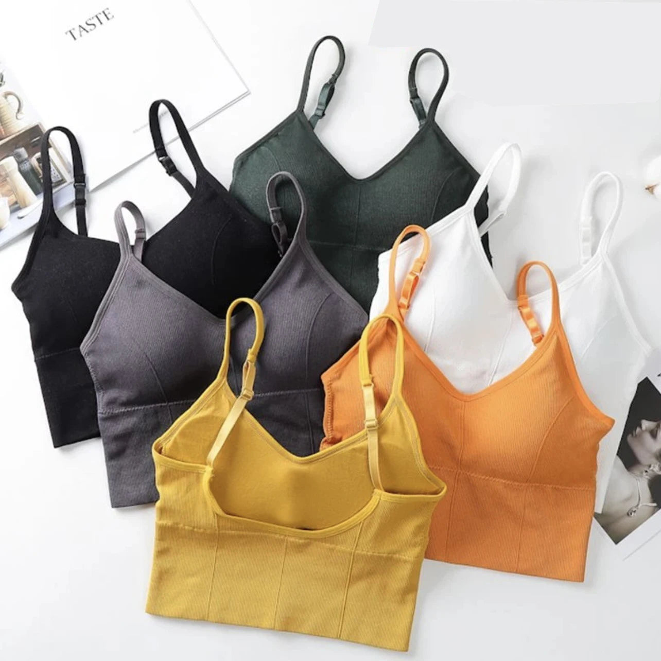 Wholesale  Backless Camisole Popular Online Item Belly Hugging Vest Women's Summer Underwear Can Be Removed Chest Pad tank Top