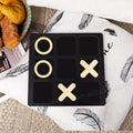 Tailai Direct Selling Black Wooden Art Craft for Classic Two-Player Tic Tac Toe Hand-Engraved Game Board Quality Wooden Craft