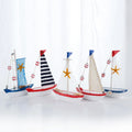 15cm Beach Mediterranean Home Nautical Cake Desk Decor Wood Crafts Sculpture Sail Boat Ship Model Sailboat
