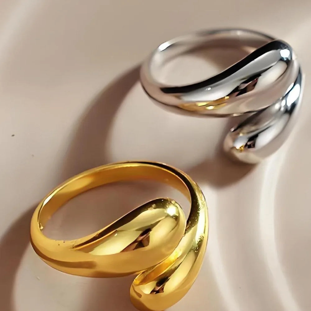 Non Fading Ring Water Droplet Opening Ring Accessory Couple Pairing Ring Wholesale N25814