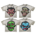 Custom Tshirt LOGO DTG T-shirt Distressed Men T-shirts Custom Streetwear Oversize High Quality Vintage Acid Washed t Shirts