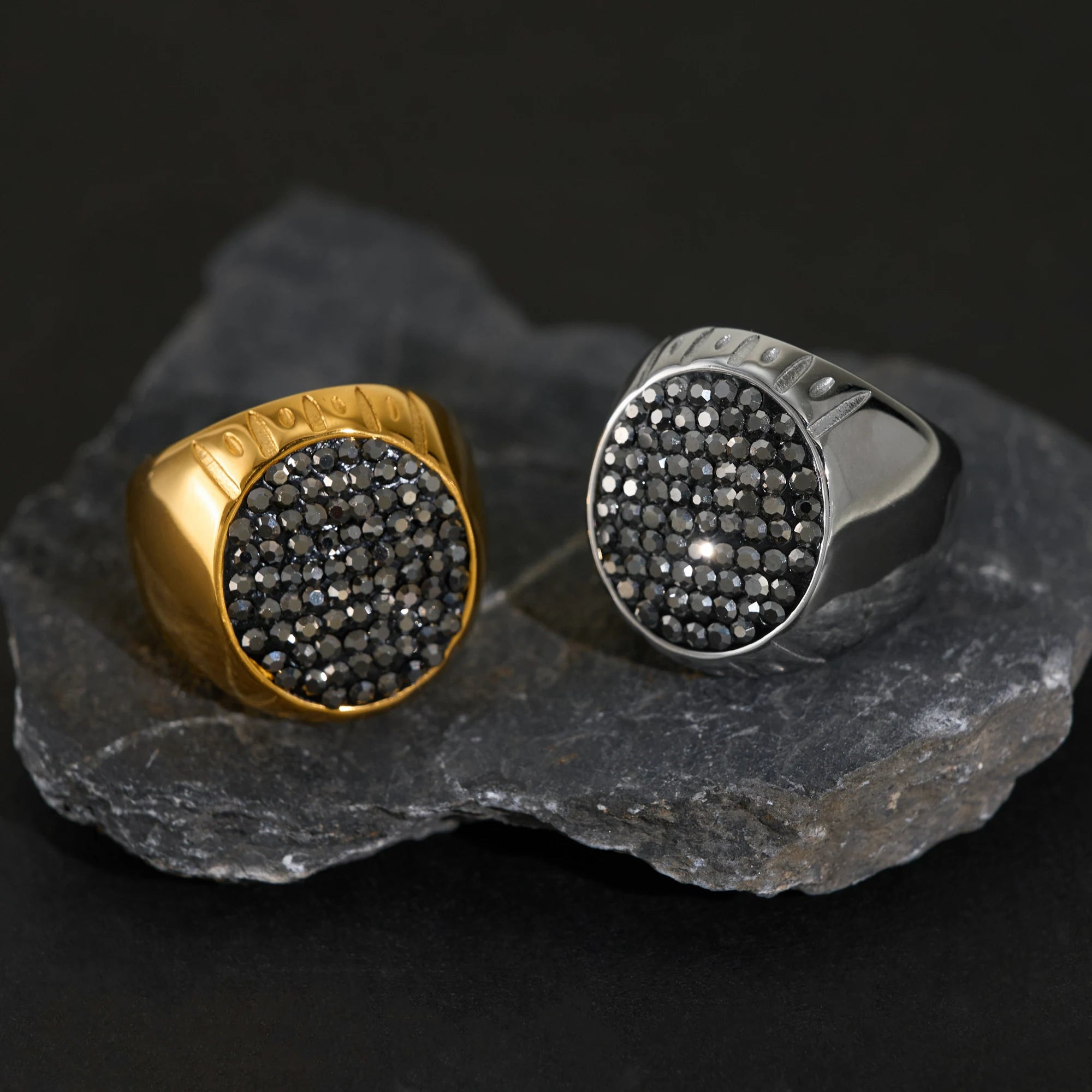 NEW VINTAGE PRAISE ICED OUT the ZIRCON RING 2025 Dazan New INS 18k PVD Gold Plated Stainless Steel Catwalk Show Unisex Jewelry