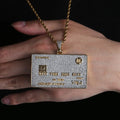 2022 New Arrival High-end Hiphop Jewelry Iced Out Colorful Zircon Credit Card Bank Card Shape Pendant Necklace for Men