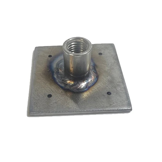 Welded Nut Round Square Steel Base Plate Threaded Tube Post Base Plate M10 Threaded Welding Round T Nut Base