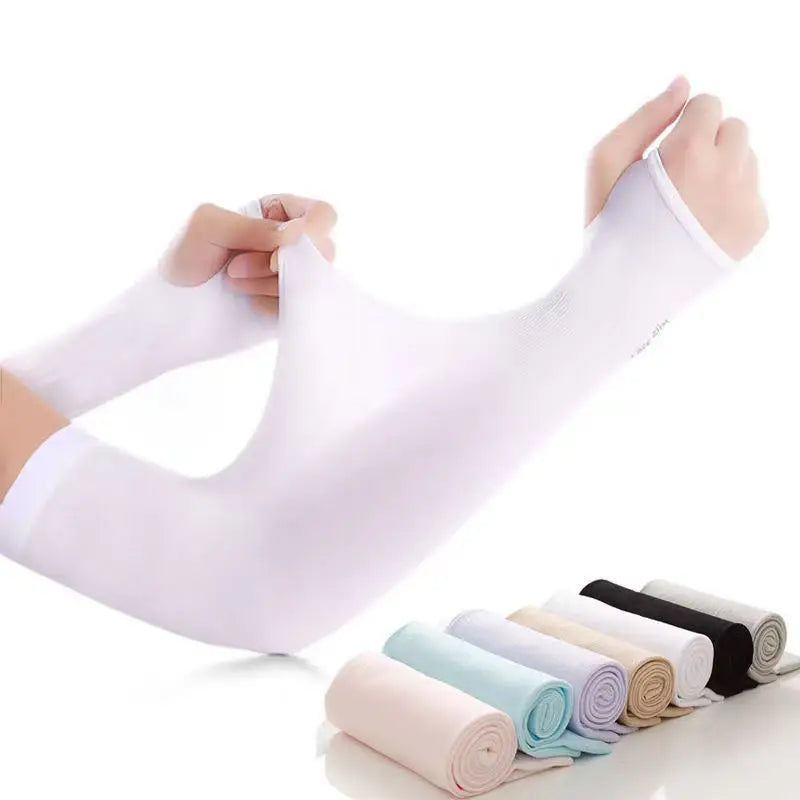 Summer Customized LOGO Running Ice Yarn Arm Sleeves Sunscreen Ice Oversleeve