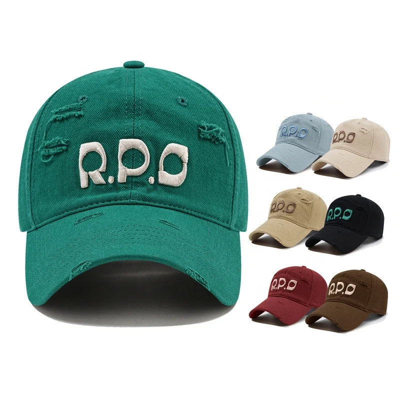 Factory Price Custom 3D Embroidery Logo 100% Cotton 6 Panel Worn-out Oversize Hiphop Unstructured Distressed Baseball Dad Cap