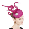 High End Four Layer Hace Bridal Hair Accessory Rose Red Fascinator Hats for Ladies Headpiece Women Church Hats