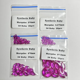 Marquise Cut Corundum 2x4mm 6x12mm Pink 2# 3# Red Ruby 8# Corundum Stones for Jewelry