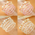 4Pcs/Set Classic Imitation Pearl Bracelet Set for Women Jewelry Wholesale