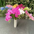 Real Touch Silk Latex Coated Orchid 7 Heads Artificial White Orchid