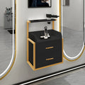 Modern Barber Shop Tool Cabinet Gold Wall Mounted Salon Furniture Hair Salon Stations Equipment with Tool Storage Cabinet