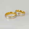 Wholesale 14k Gold Plated Stainless Steel Wedding Rings Sets Classic Style; Couples Anel Bague Anillos Eheringe Edelstahlringe
