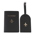 Custom Logo Design Wholesale PU Leather Passport Holder and Luggage Tag Set