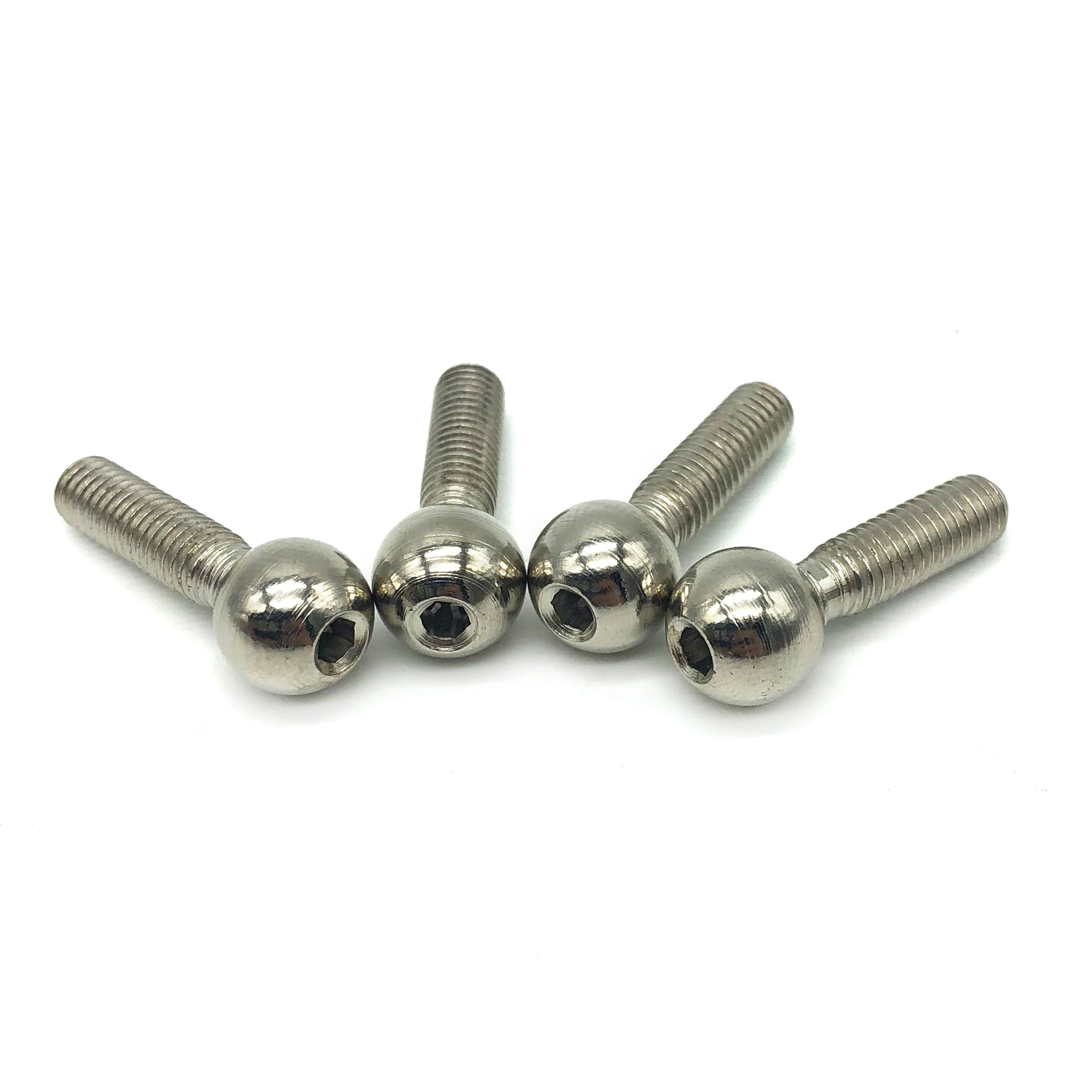 China Wholesale Stainless Steel Threaded Studs 1/4 Inch M3 M6 M4 M5 M8 Metal Round Ball Head Screw