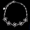 Sterling Silver 4*4mm Semi Mount Bracelet Empty Support Blank Claw Setting S925 Mountain Base Holder Without Stone Inlay for DIY