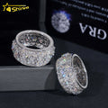 Wholesale Custom Luxury Hip Hop Jewelry 925 Sterling Silver Fully Iced Eternity VVS Diamond Moissanite Iced Out Ring for Men