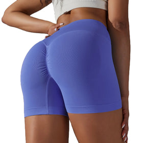 Plus Size Seamless Gym Shorts Running Cycling Scrunch Butt Shorts for Women